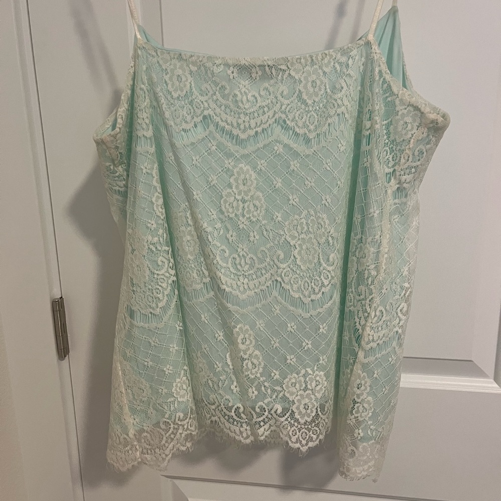 Maurice’s lined lace cami Turquoise.and creme adjustable straps size 0 - Picture 3 of 3